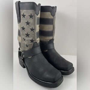 Durango Men's Patriotic Black Faded Flag & Harness Boot DDB0141 Size 9.5M